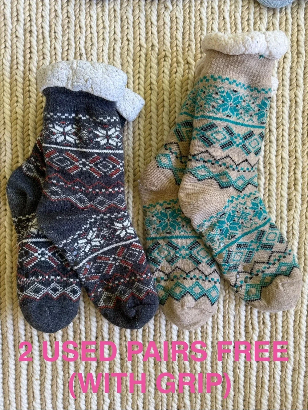 NWOT | FLEECE LINED SOCKS BLUE MULTI